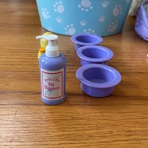 American Girl Doll Dog Bed + Bath set